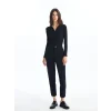 LCW Vision Siyah Polo Yaka Düz Uzun Kollu Kadın Body