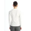 LCWAIKIKI Basic Ekru Polo Yaka Düz Uzun Kollu Kadın Body