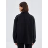 LCW Vision Siyah Oversize Kadın Jean Gömlek Ceket