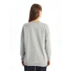 LCW Modest Gri Bisiklet Yaka Baskılı Kadın Sweatshirt Tunik