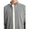 SOUTHBLUE Gri Slim Fit Uzun Kollu Çizgili Erkek Gömlek