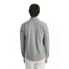 SOUTHBLUE Gri Slim Fit Uzun Kollu Çizgili Erkek Gömlek
