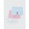 LCW Kids Beyaz Baskılı Kız Çocuk Boxer 3lü