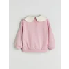 LCW Kids Pembe Bebe Yaka Kız Çocuk Sweatshirt