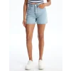 XSIDE Mavi Yüksek Bel Standart Fit Kadın Jean Şort