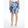 LCWAIKIKI Classic Mavi Beli Lastikli Desenli Kadın Şort