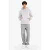 Defacto X8283 Gri Regular Fit Kapüşonlu Kanguru Cepli İçi Yumuşak Tüylü Basic Düz Sweatshirt