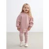 LCW baby Pembe Kurdele Detaylı Kız Bebek Kazak ve Tayt 2li