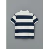 LCW Kids Indigo Polo Yaka Çizgili Erkek Çocuk Tişört