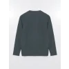 LCWAIKIKI Classic Yeşil Bisiklet Yaka Uzun Kollu Baskılı Erkek Sweatshirt