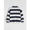 LCW Kids Lacivert Polo Yaka Çizgili Erkek Çocuk Sweatshirt