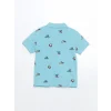 LCW baby Mavi Polo Yaka Baskılı Pike Erkek Çocuk Tişört