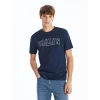 XSIDE Lacivert Bisiklet Yaka Kısa Kollu Baskılı Penye Erkek Tişört