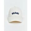 LCW ACCESSORIES Ekru Yazı Nakışlı Kadın Kep Şapka