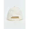 LCW ACCESSORIES Ekru Yazı Nakışlı Kadın Kep Şapka
