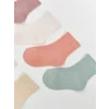 LCW baby Lila Desenli Kız Bebek Soket Çorap 7li