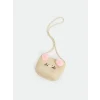 LCW ACCESSORIES Bej Kedi Figürlü Kız Çocuk Hasır Omuz Çantası