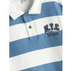 LCW Kids Mavi Polo Yaka Çizgili Erkek Çocuk Tişört