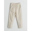 LCW Kids Ekru Beli Lastikli Keten Erkek Çocuk Pantolon