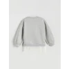 LCW Kids Gri Bisiklet Yaka Kız Çocuk Sweatshirt