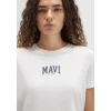 Mavi 1613412-70057 Mavi Logo Baskılı Beyaz Tişört