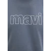 Mavi 065781-80889 Mavi Logo Baskılı Gri Tişört