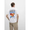 Mavi 0612918-620 Superman Baskılı Beyaz Tişört