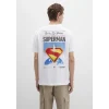 Mavi 0612918-620 Superman Baskılı Beyaz Tişört