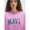 Mavi 1600843-71033 Mavi Logo Baskılı Pembe Tişört