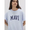 Mavi 1600843-70717 Mavi Logo Baskılı Mavi Tişört