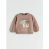 LCW baby Kahverengi Baskılı Erkek Bebek Jogger Pantolon ve Sweatshirt 2li