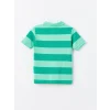 LCW Kids Yeşil Polo Yaka Kısa Kollu Çizgili Erkek Bebek Tişört