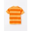 LCW Kids Turuncu Polo Yaka Kısa Kollu Çizgili Erkek Bebek Tişört