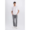 Defacto D9837 Gri Sergio Regular Fit Normal Kalıp Normal Bel Boru Paça Jean Pantolon