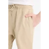 Defacto B6713 Bej Erkek Çocuk Lastikli Paça Basic Düz Gabardin Jogger Pantolon