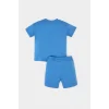 Defacto E6921 Mavi Erkek Bebek 2li Takım Kısa Kollu Tişört Beli Lastikli Şort