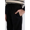 Defacto B6713 Siyah Erkek Çocuk Jogger Fit Jogger Paça Gabardin Pantolon