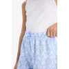 Defacto E0648 Mavi Kız Çocuk Çiçek Desenli Viskon Şort
