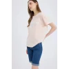 Defacto E0720 Pembe Regular Fit Bisiklet Yaka Baskılı Kısa Kollu Tişört