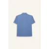 Defacto E5832 Mavi Erkek Çocuk Oversize Geniş Kalıp Polo Yaka Kısa Kollu Gömlek