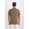 Defacto V7699 Haki %100 Pamuk New Regular Fit Bisiklet Yaka Basic Düz Kısa Kollu Tişört