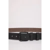 Defacto R4820 Siyah Erkek Oval Toka Suni Deri Jean Kemeri