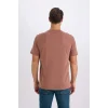 Defacto V7699 Kahve %100 Pamuk New Regular Fit Bisiklet Yaka Basic Düz Kısa Kollu Tişört