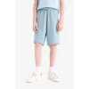 Defacto B5867 Mavi Erkek Çocuk Beli Lastikli Basic Düz Şort
