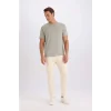 Defacto V7699 Gri %100 Pamuk New Regular Fit Bisiklet Yaka Basic Düz Kısa Kollu Tişört