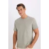 Defacto V7699 Gri %100 Pamuk New Regular Fit Bisiklet Yaka Basic Düz Kısa Kollu Tişört
