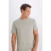 Defacto V7699 Gri %100 Pamuk New Regular Fit Bisiklet Yaka Basic Düz Kısa Kollu Tişört