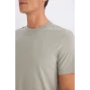 Defacto V7699 Gri %100 Pamuk New Regular Fit Bisiklet Yaka Basic Düz Kısa Kollu Tişört