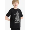 Defacto D9281 Siyah Erkek Çocuk Bisiklet Yaka Baskılı Kısa Kollu Tişört