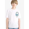 Defacto F0177 Beyaz Erkek Çocuk Bisiklet Yaka Baskılı Kısa Kollu Tişört